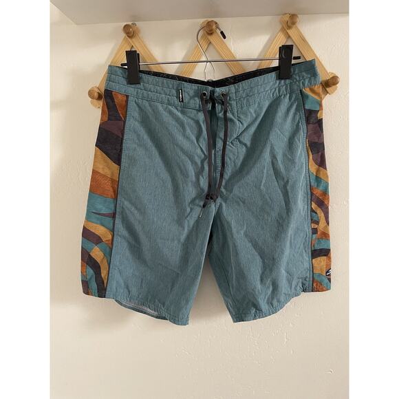 O’Neill Boardshorts Mens 30 Blue Green Hyperfreak Groovey Back Pocket Swim Surf - Picture 2 of 10